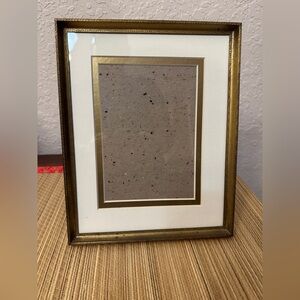 24K Gold Plated Art Deco 8x10 Floral Picture Frame Cream Gold Mat Glass Vintage